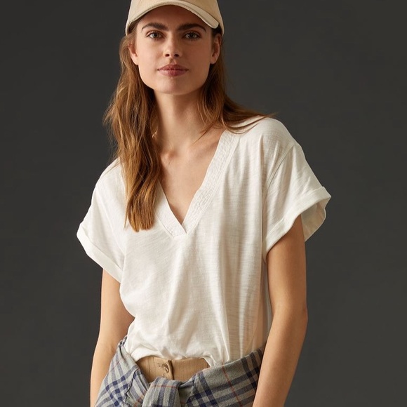 Anthropologie daily practice v neck short sleeve top xl - Picture 1 of 3